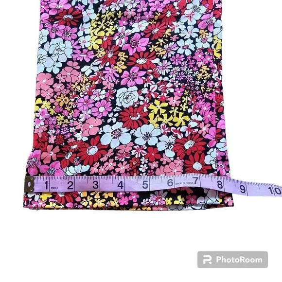 Gemilli Stretch Cropped Pants Floral Cotton/Spandex w/Side Zip Women's Sz 12 - Picture 11 of 14
